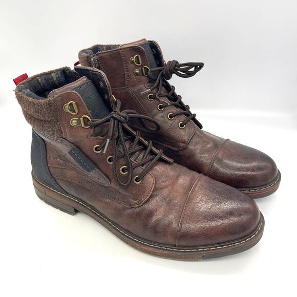 Superior Smoke Racing Men\'s Brown Leather Boots Size US 13 EU 46 Made in Venice main image 5